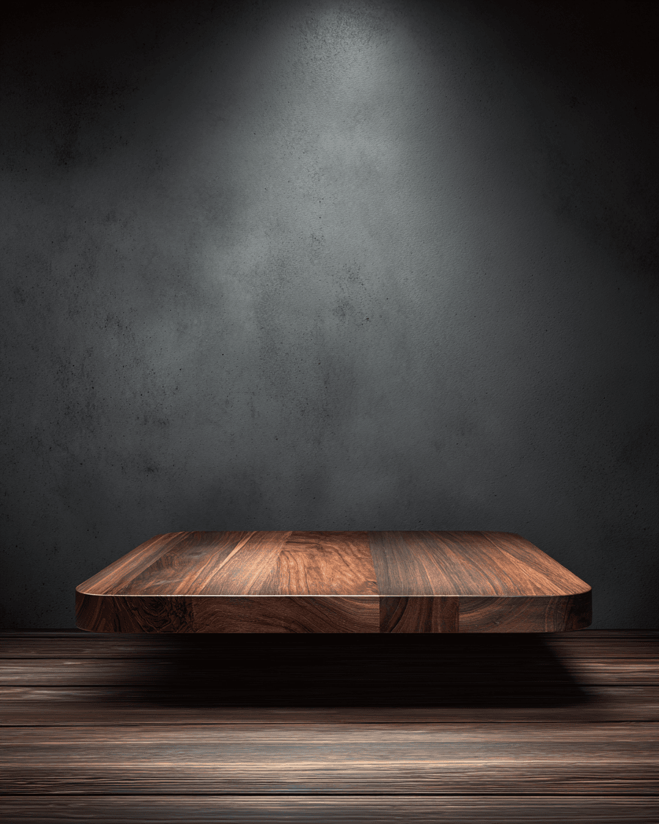Dark Walnut Wood Base Product Surface Photo