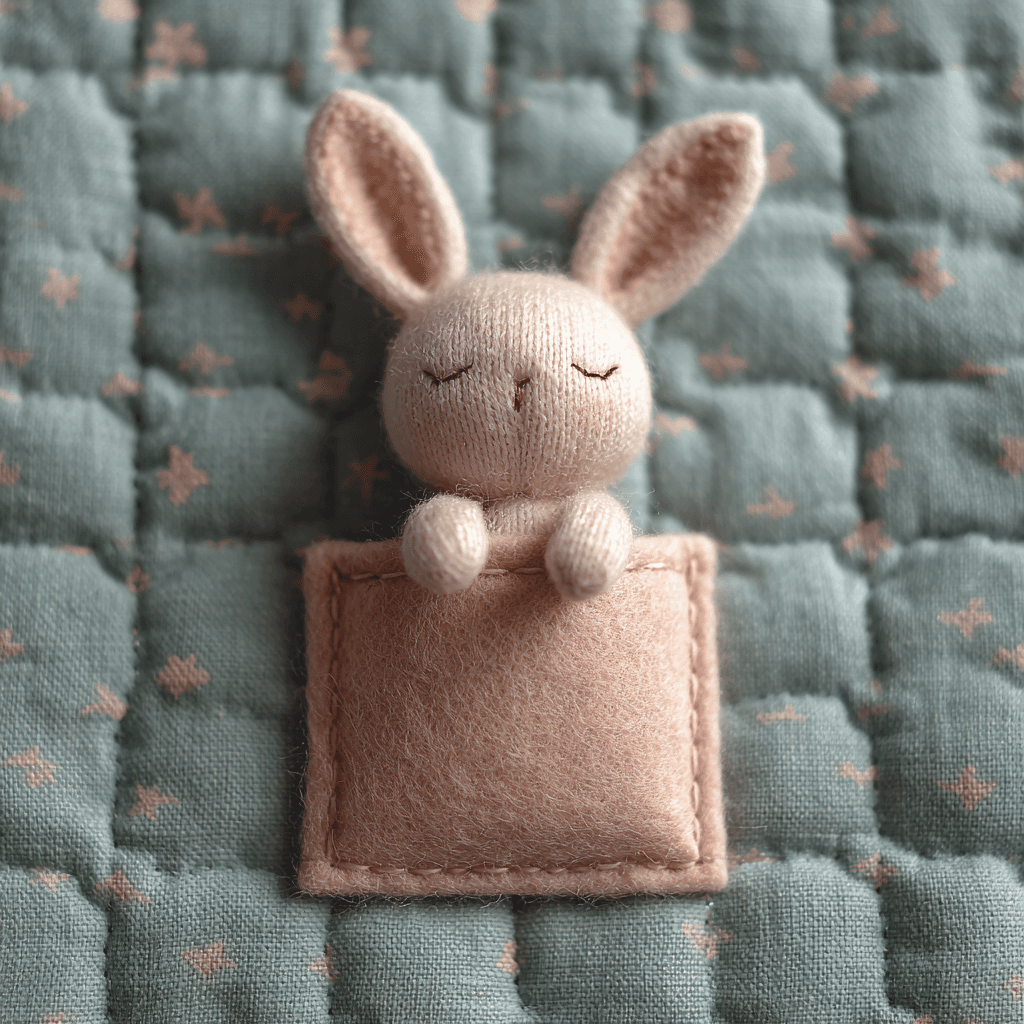 Tiny Sleeping Plush Bunny Front View Plush Toy