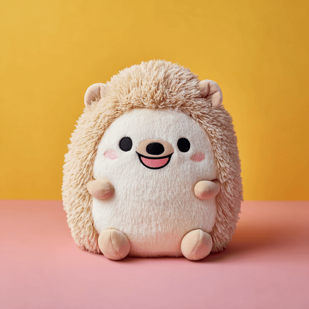 Round Kawaii Hedgehog Plush Product Photo