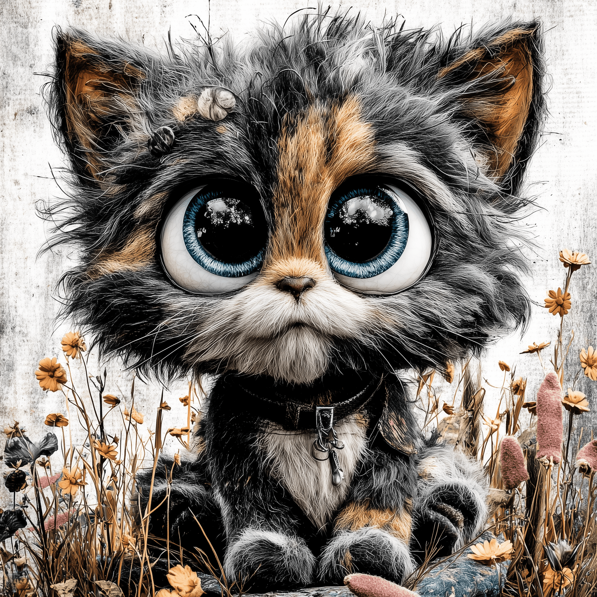 Felt Kitten Meadow Close-Up Alternate
