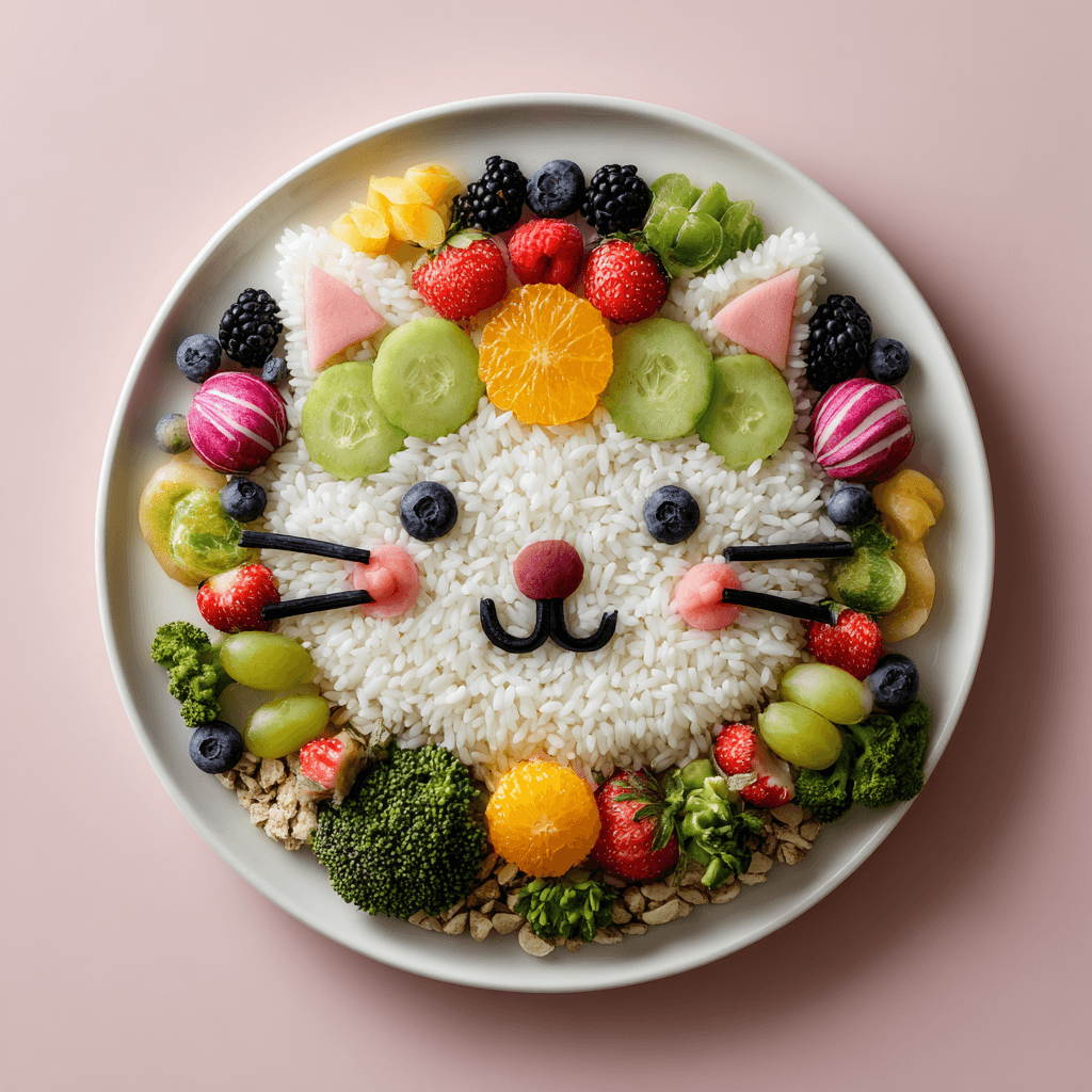 Cute Kitten Food Art Plate