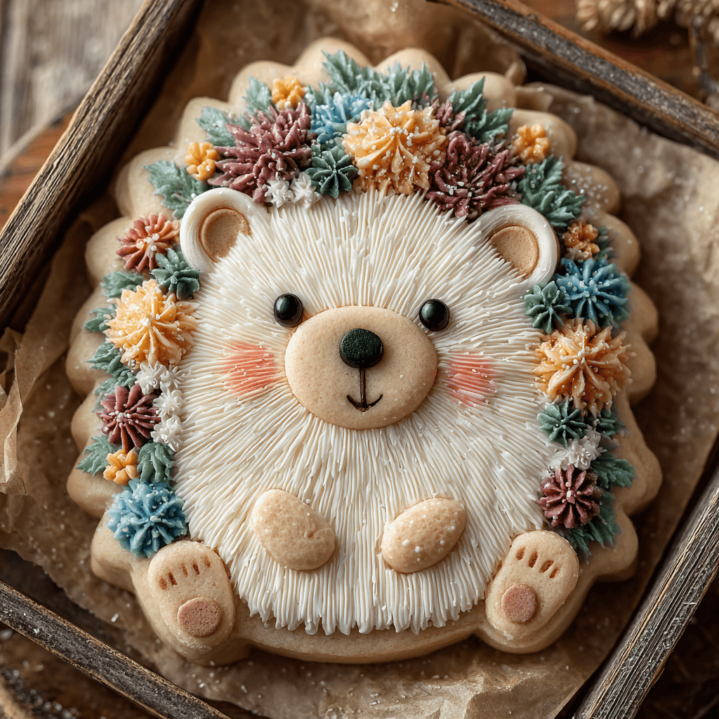 Hedgehog Sugar Cookie Flat Lay Photo