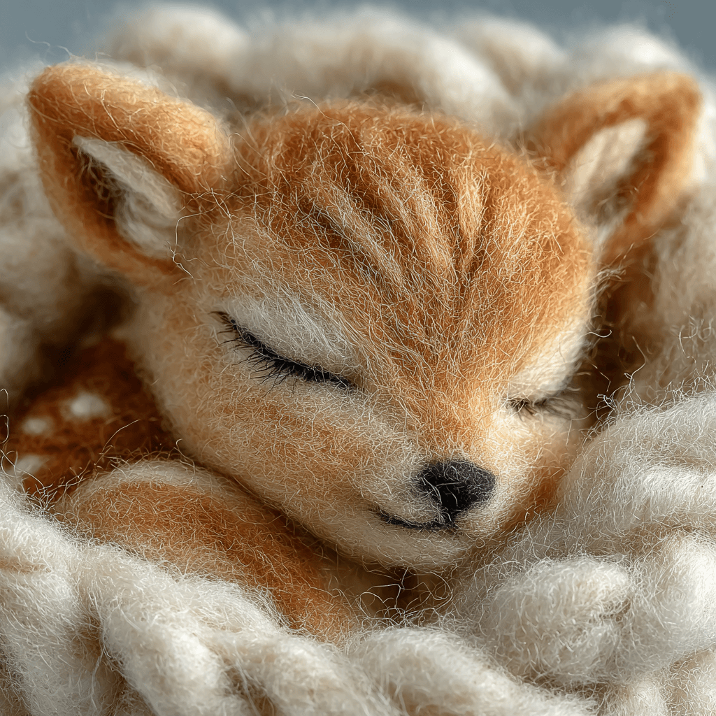 Needle Felted Deer Diorama Photo