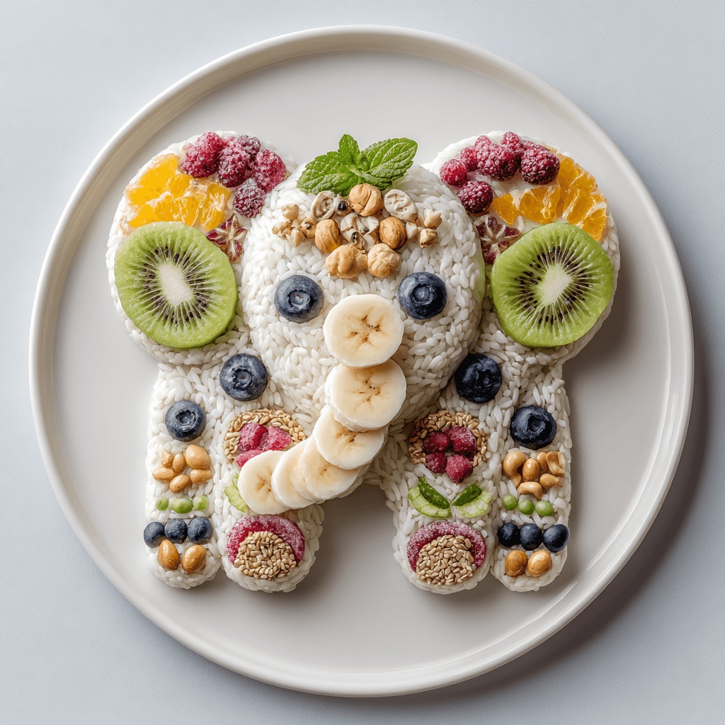 Cute Elephant Food Art Plate