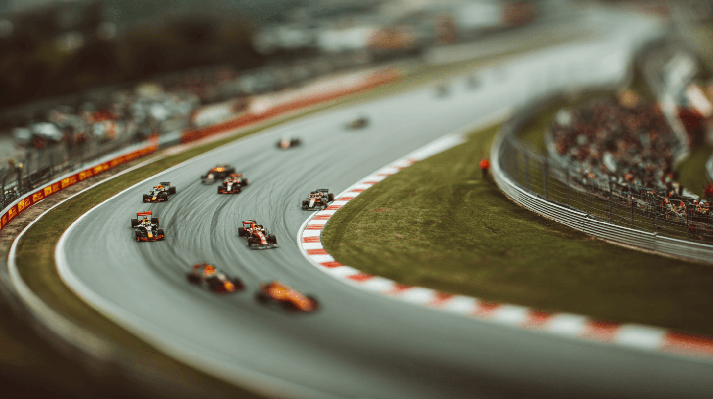 Formula 1 Race Track with Cars Photograph