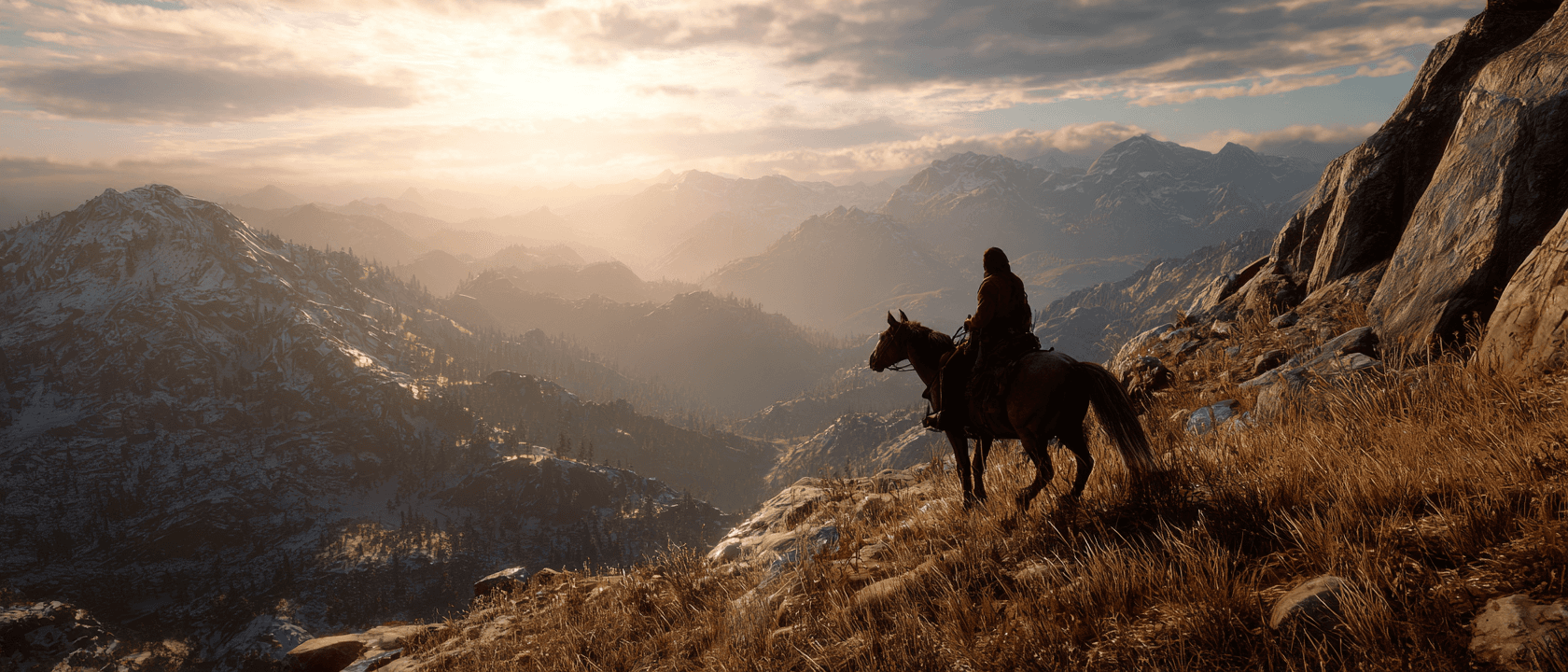 Modern Western Native American Chief on Horseback Film Still