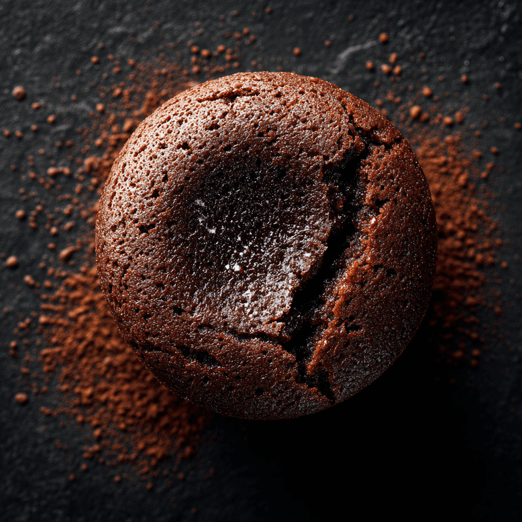 Cinematic Lava Cake Flat Lay Photo