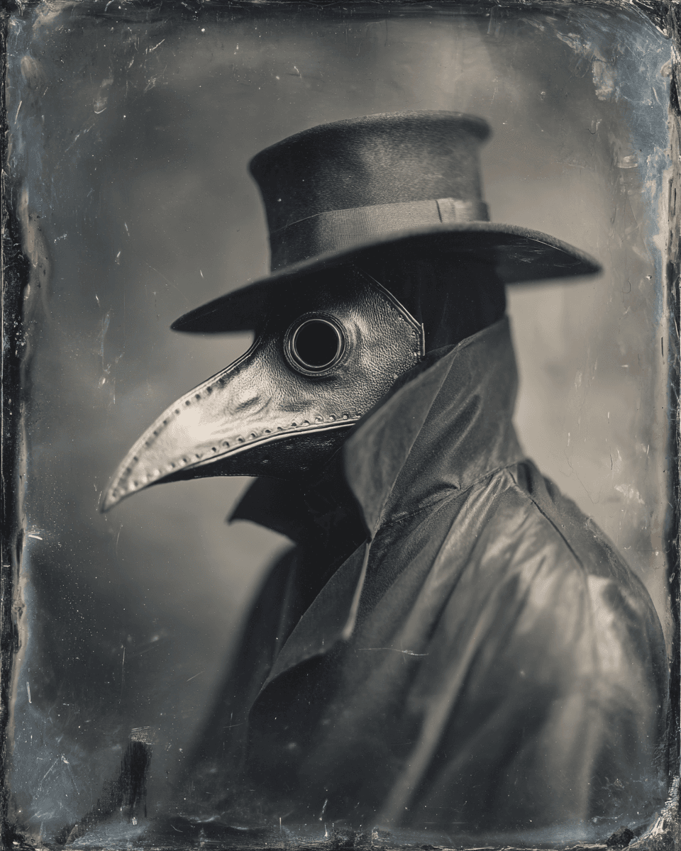 Haunting Tintype Mysterious Plague Doctor Photo
