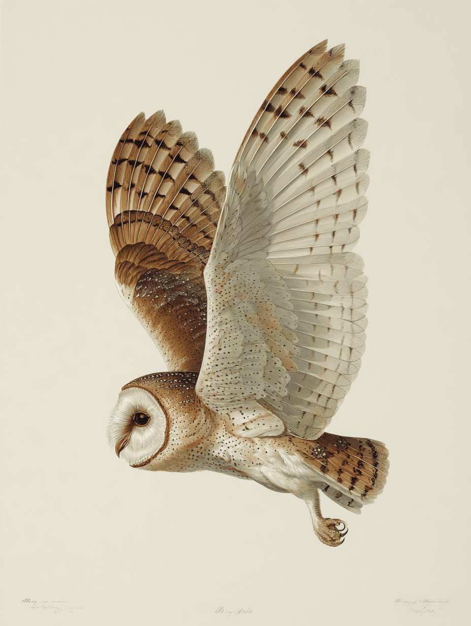 Ornithological Barn Owl Illustration
