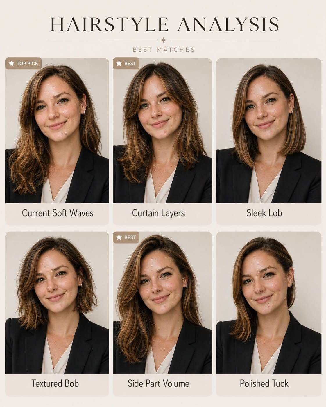 Design Modern Hairstyle Comparison Graphics