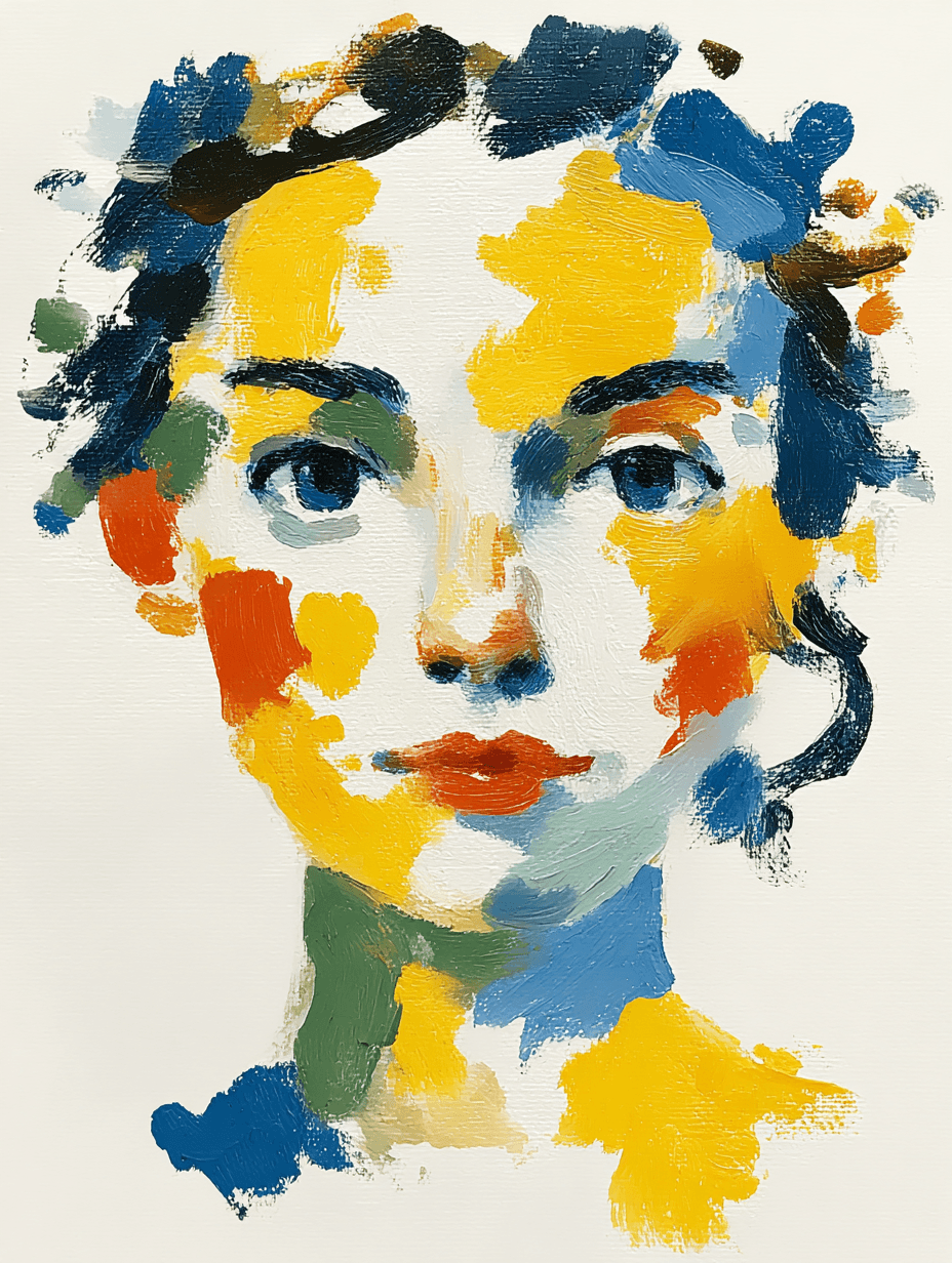 Abstract Expressionist Portrait of a Woman Painting