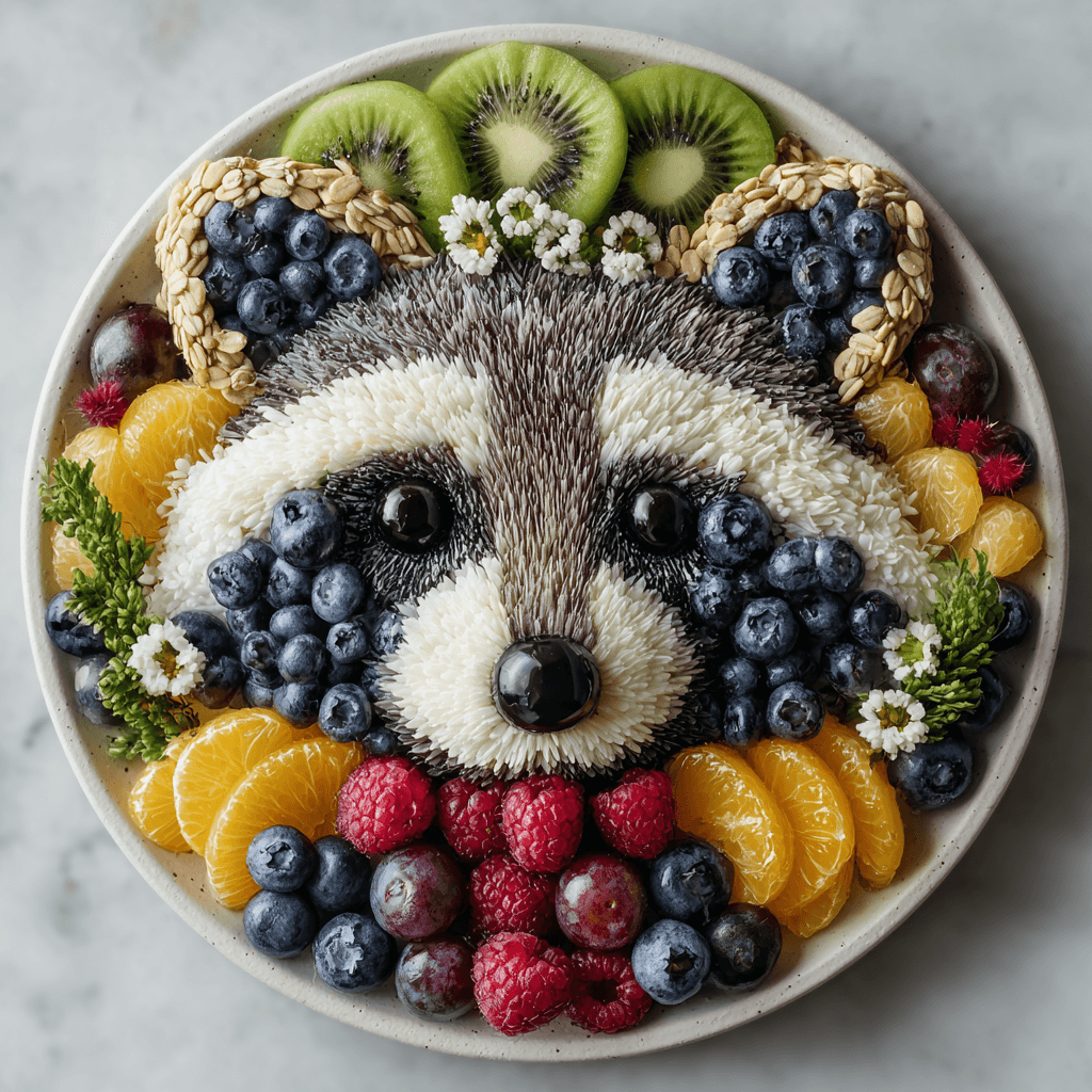 Cute Raccoon Food Art Plate