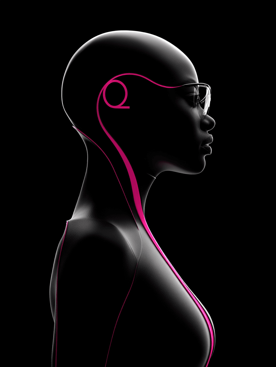 Minimalist 3D Woman Portrait Render