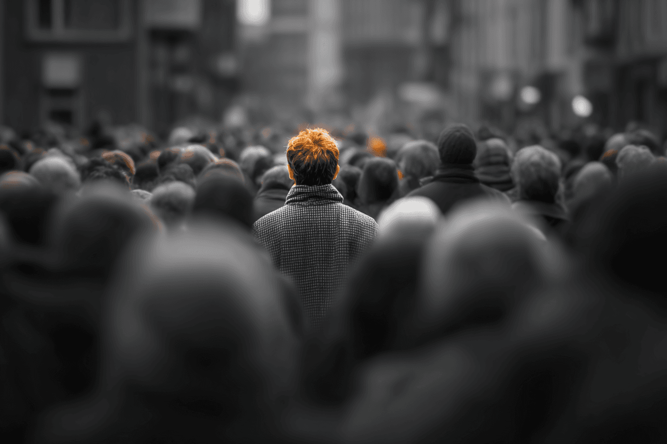 Selective Color Crowd Editorial Photo