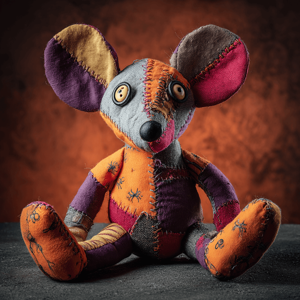 Uncanny Patchwork Plush Mouse Photo