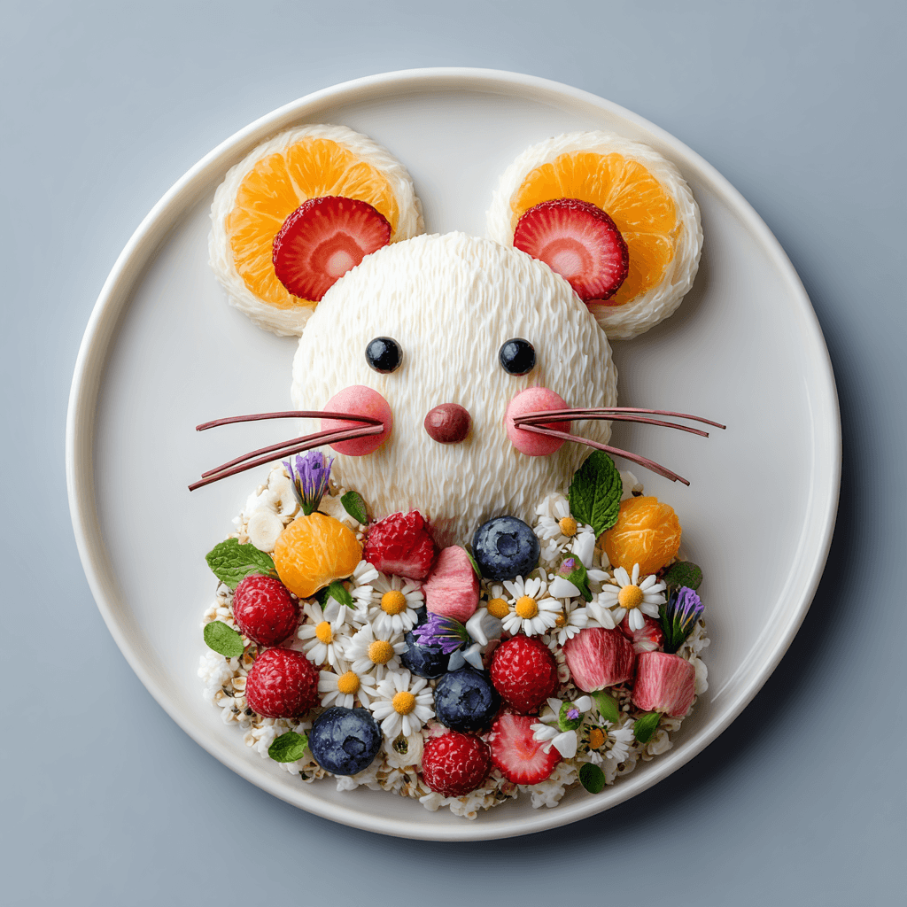 Cute Mouse Food Art Plate