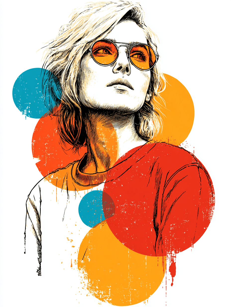 Retro Pop Art Woman S Portrait Illustration