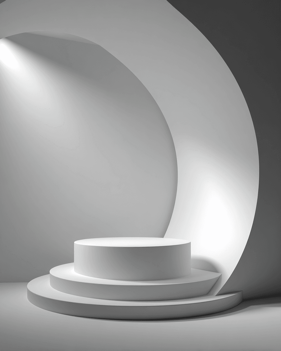 Curved White Plinth Product Surface Photo