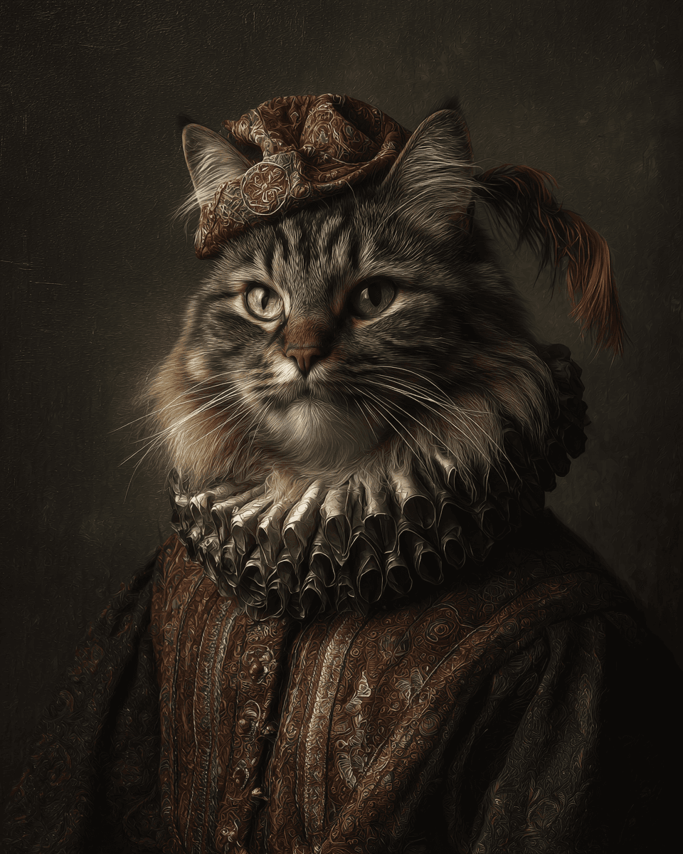Dutch Masters Cat Circus Buffoon Portrait