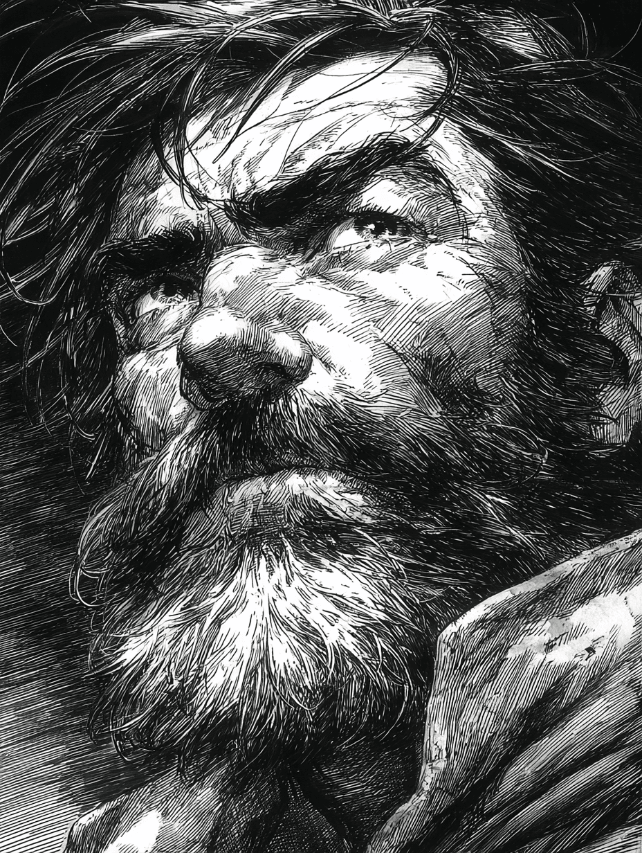Graphite Pencil Bearded Sailor Sketch