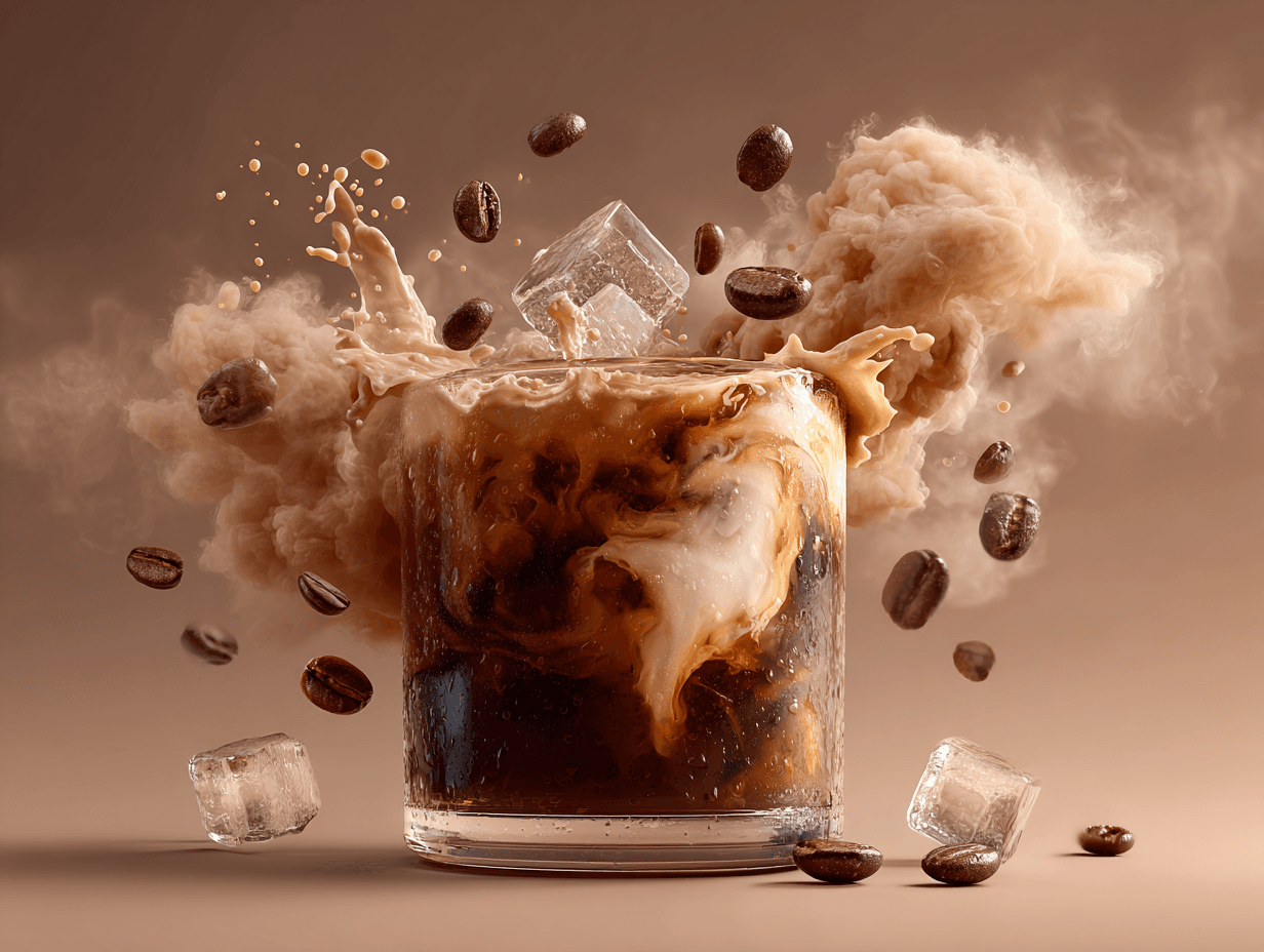 Sophisticated Glass of Iced Coffee Advertisement Photo