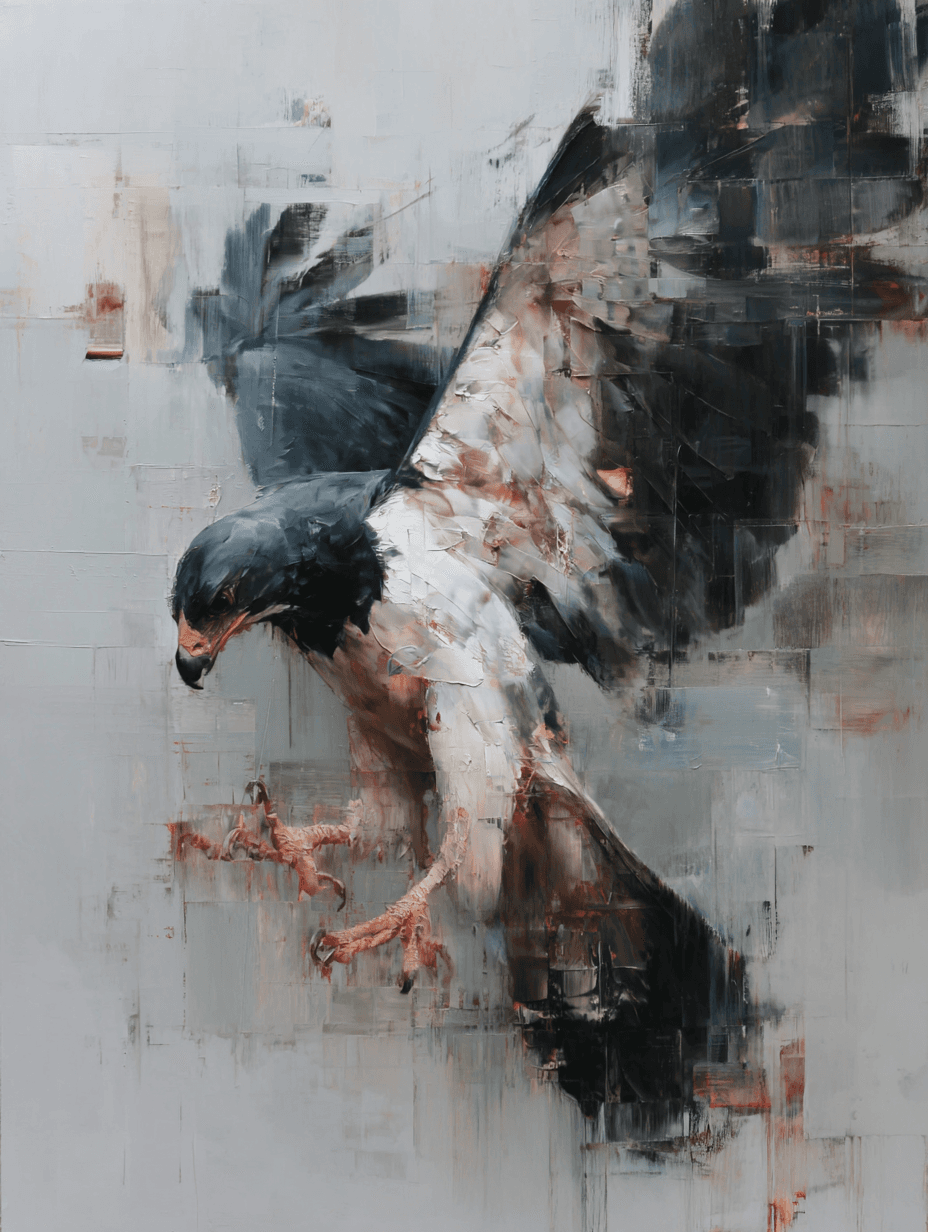 Expressive Oil Majestic Phoenix Rising from Ashes Painting