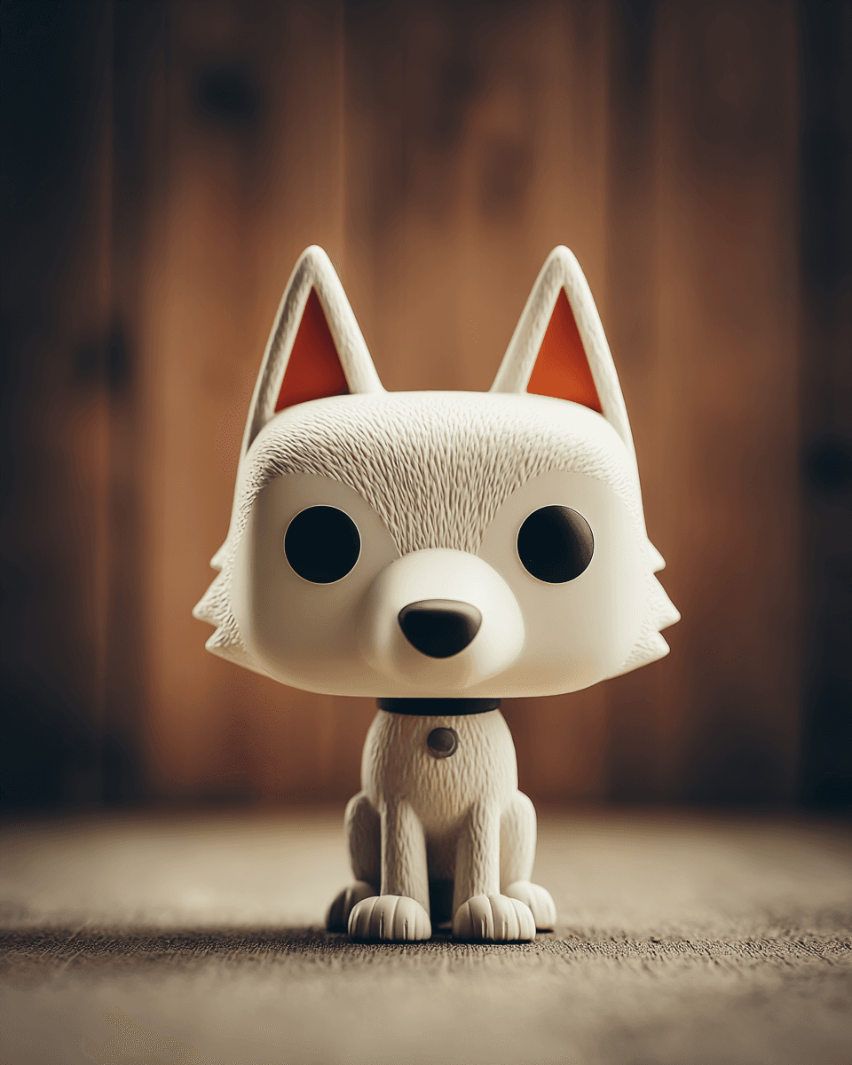 Stylized Vinyl Wolf Toy Portrait