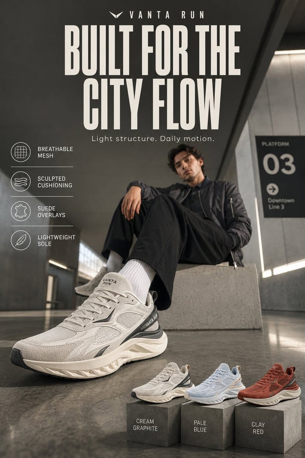 Create Athletic Sneaker Campaign Posters