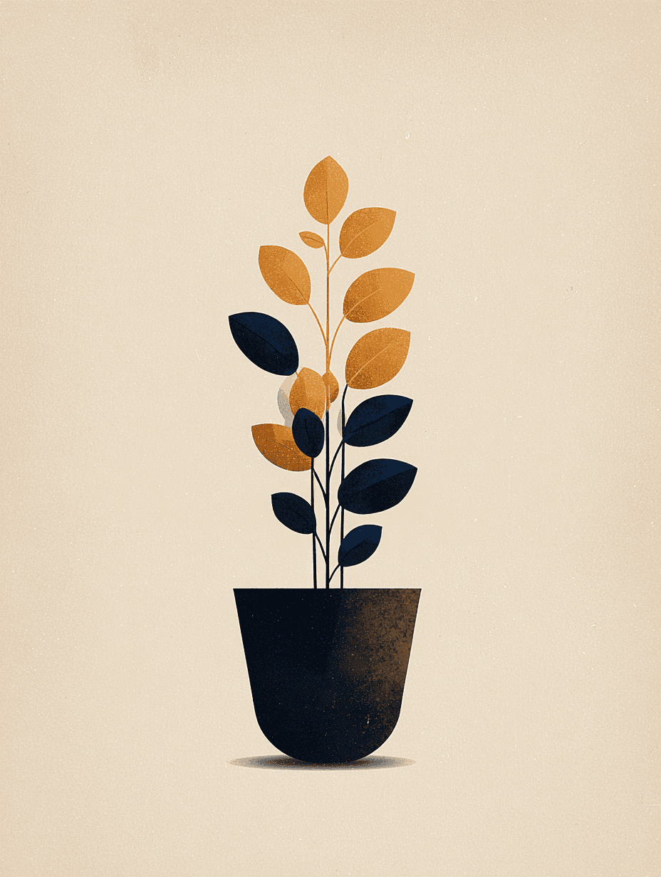 Minimalist Boho Potted Plant Illustration