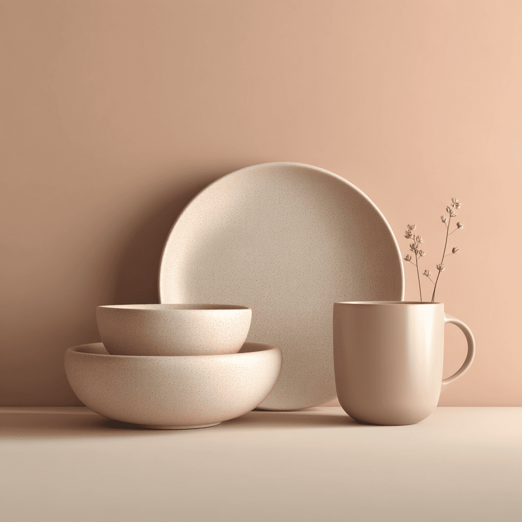 Monochrome Peach Beige Editorial Still Life Composition 2