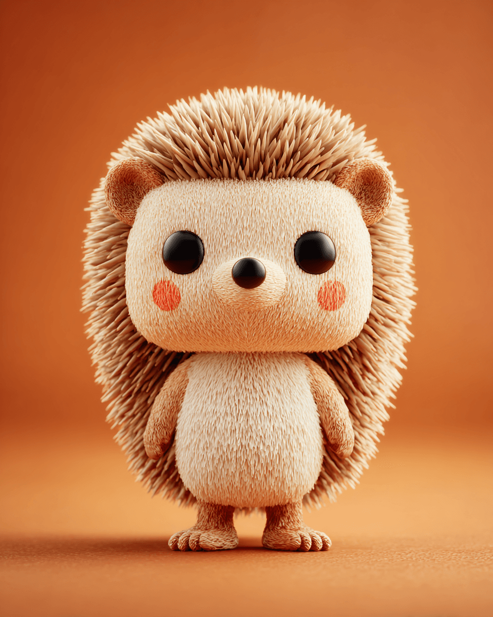 Stylized Vinyl Hedgehog Toy Portrait