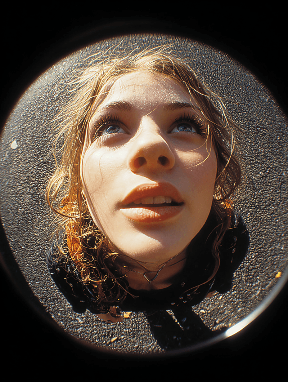 Fisheye Lens Beautiful Woman Photo