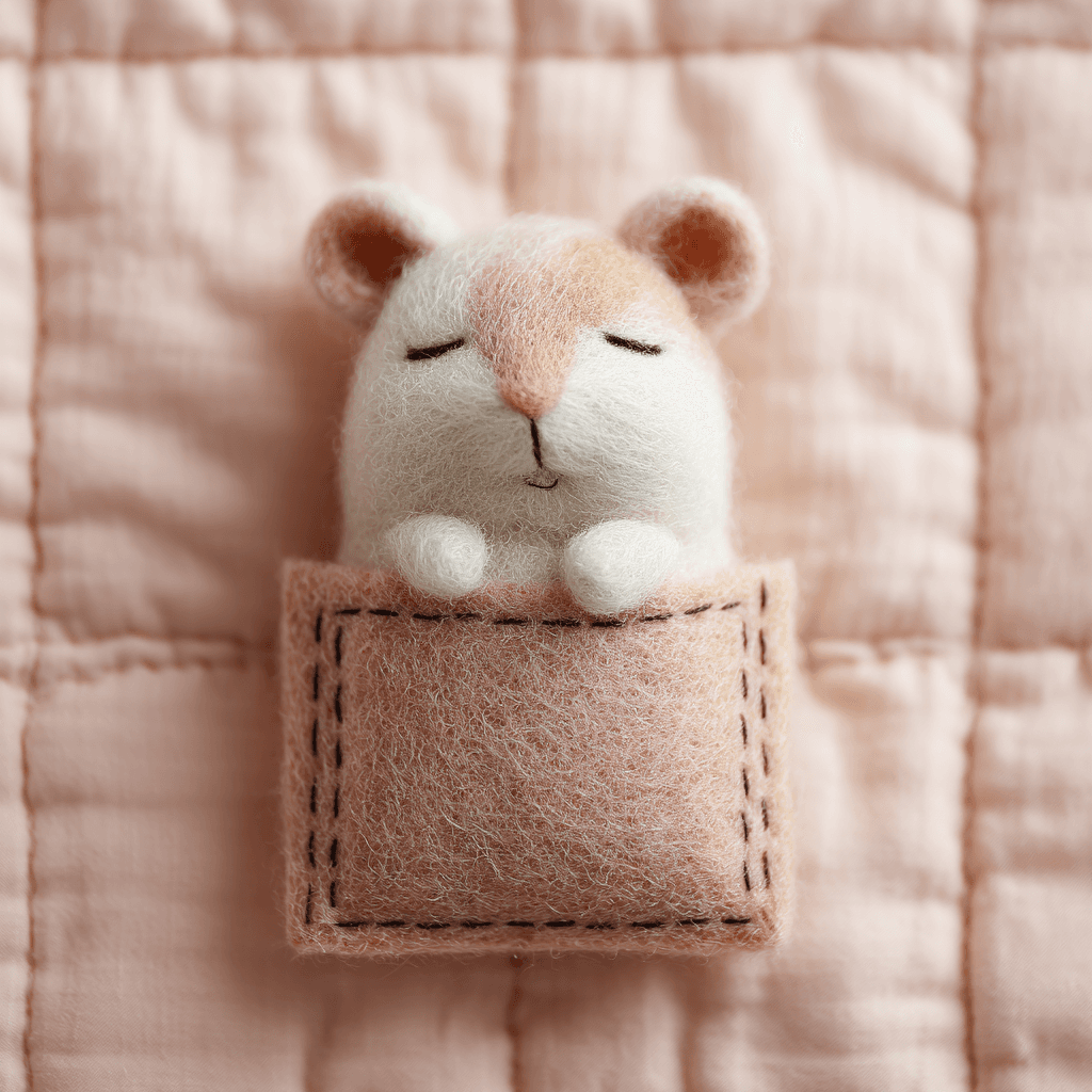 Tiny Sleeping Plush Hamster Front View Plush Toy