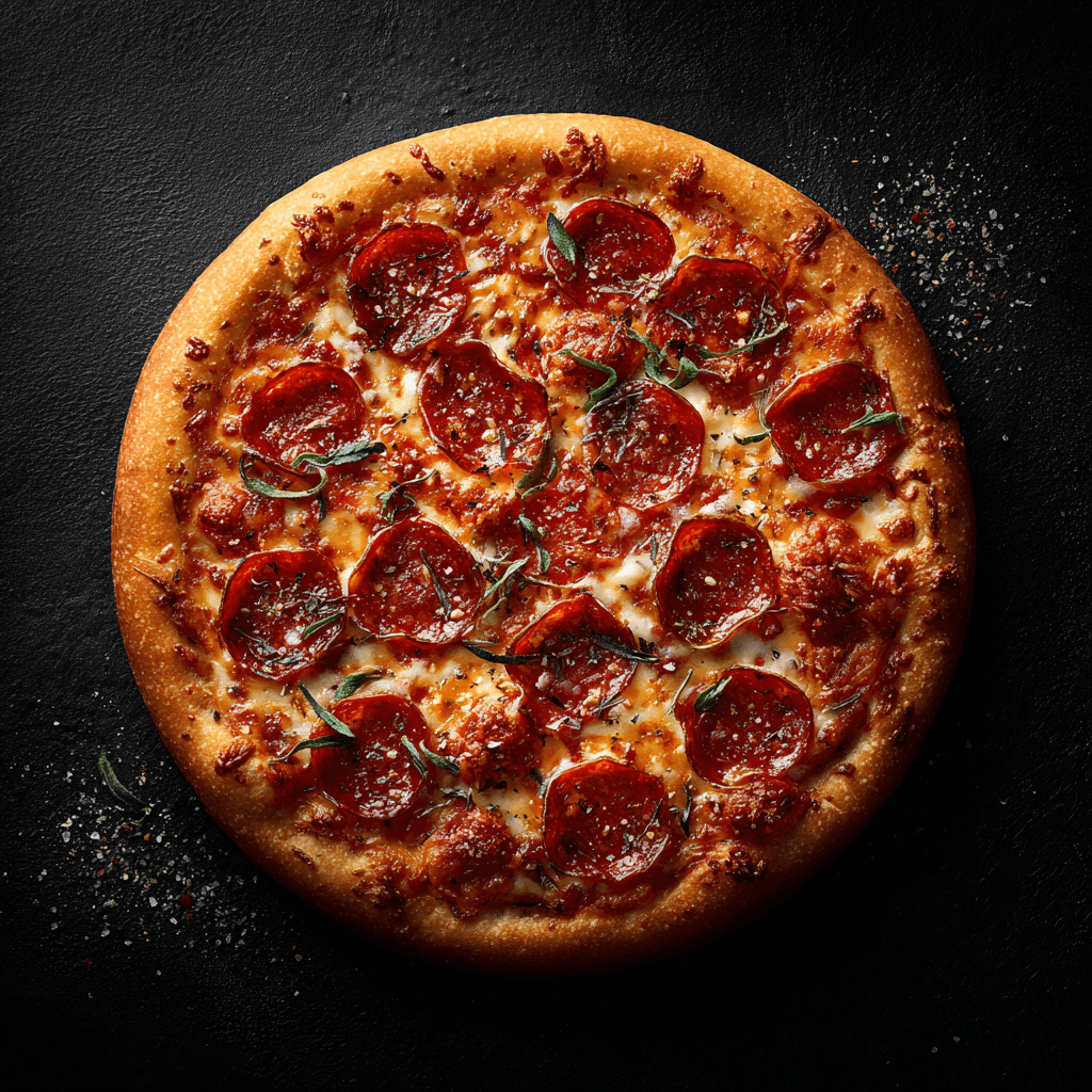 Cinematic Pizza Flat Lay Photo