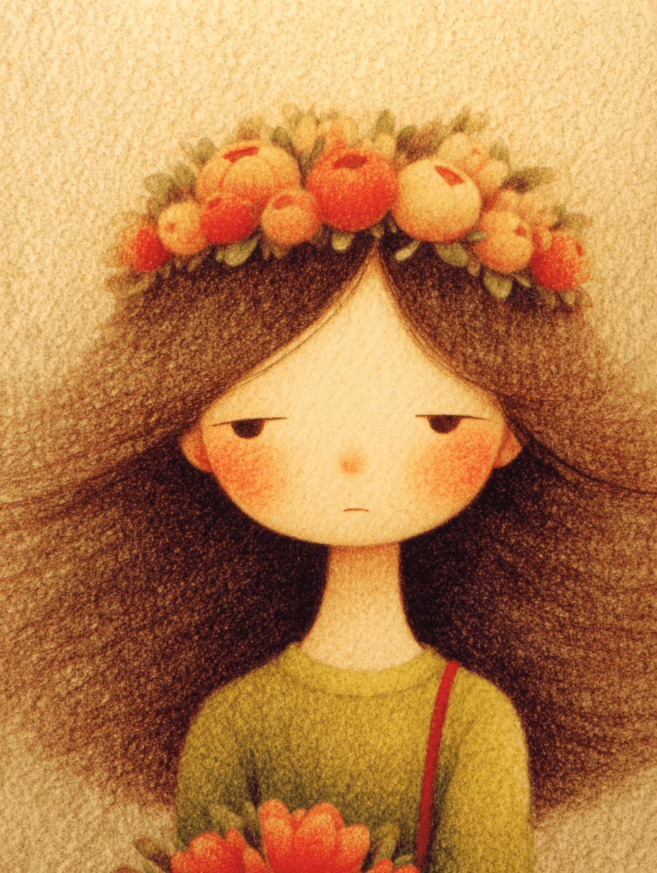 Dreamy Painterly Girl with Flower Crown Painting