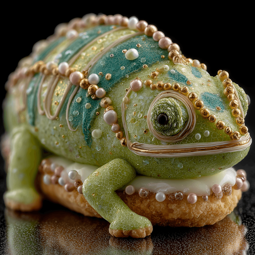 Miniature Chameleon Dessert Food Photo