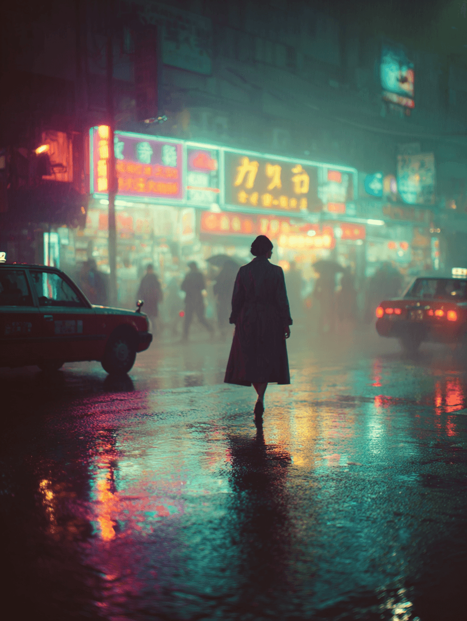 Cyberpunk Trench Coat Street Photo