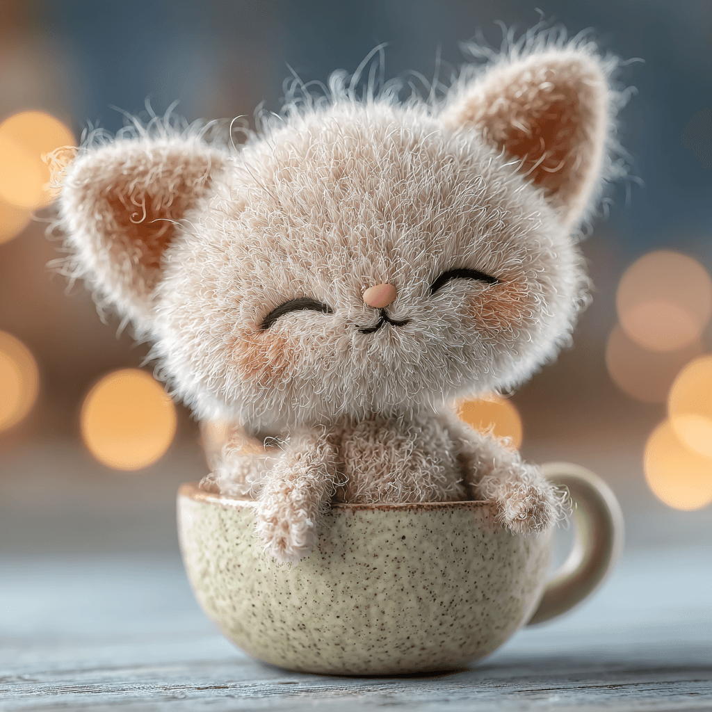 Exquisitely Delicate Ultra-fluffy Plush Baby Kitten Plush Toy