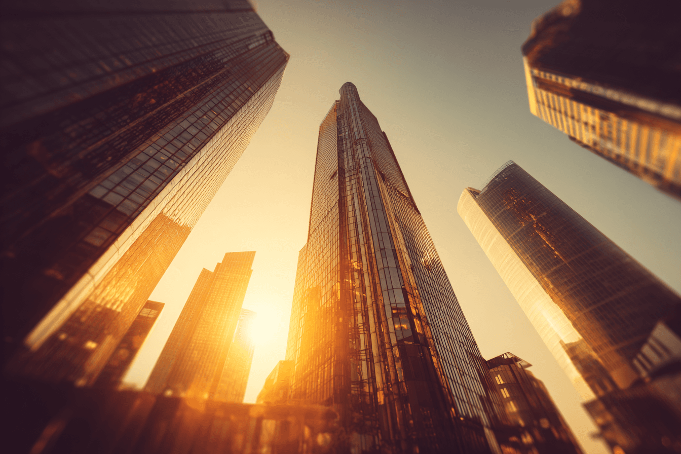 Golden Hour Glass Skyscraper Skyline Photo