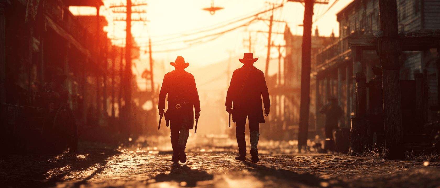 Modern Western Two Outlaws in Tense Standoff Film Still