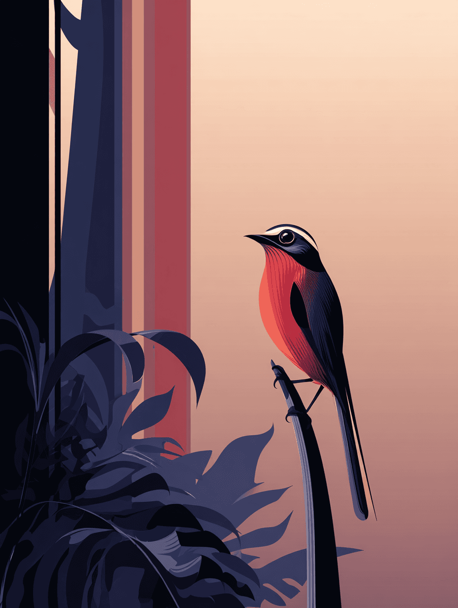 Minimalist Flat Vector Bird Illustration
