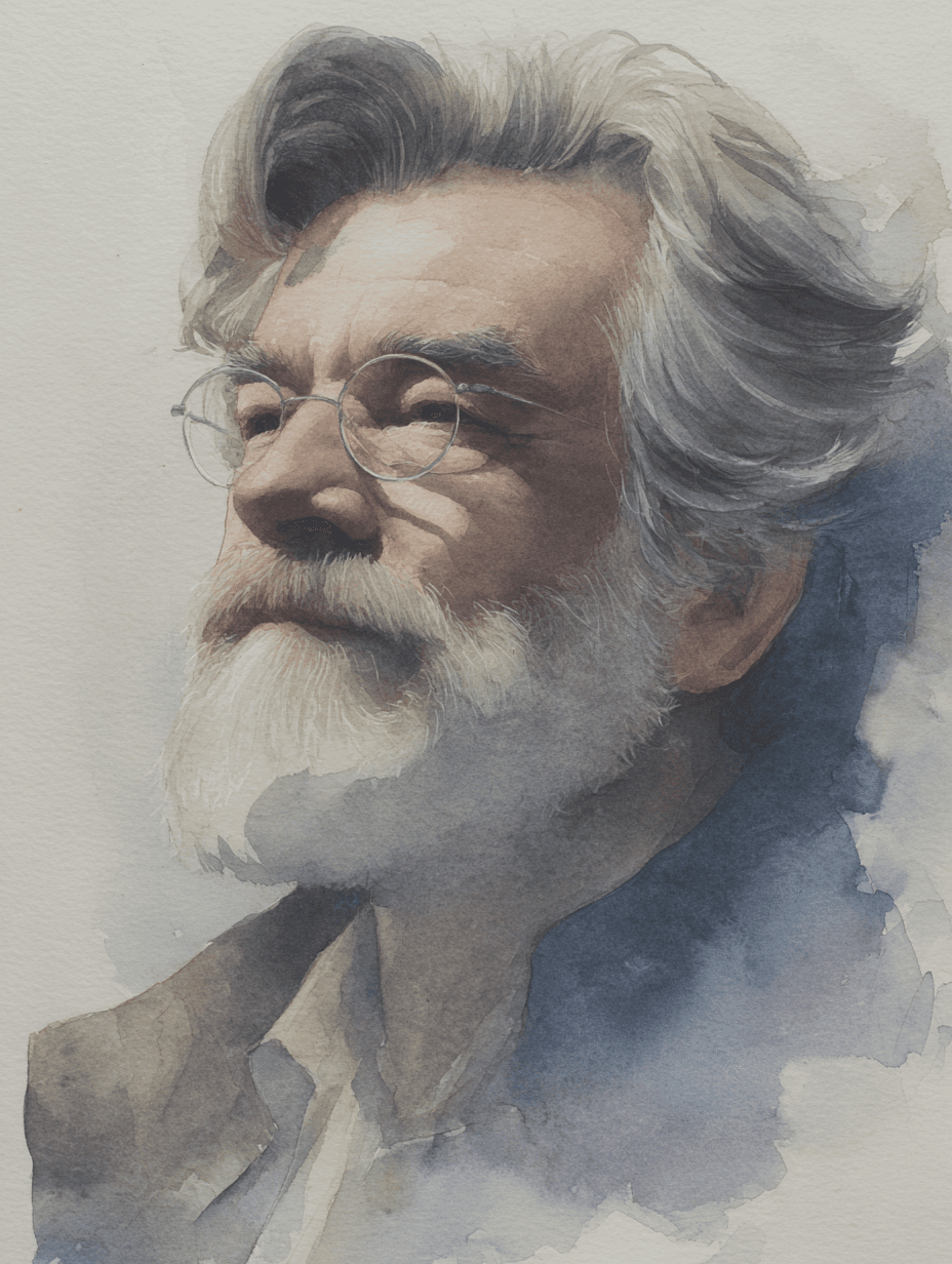 Soft Realistic Watercolor Man S Portrait Illustration