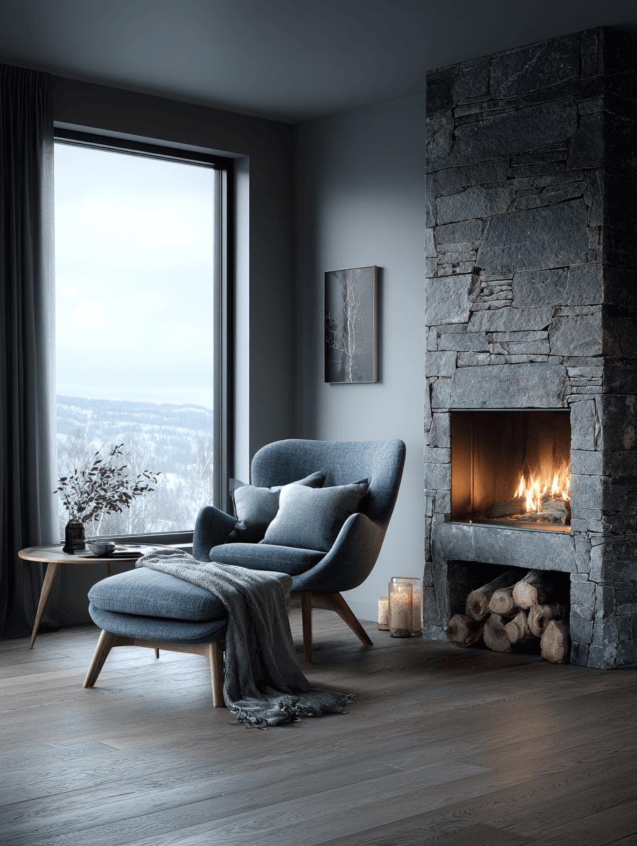 Overcast Nordic Scandinavian Living Room Photo