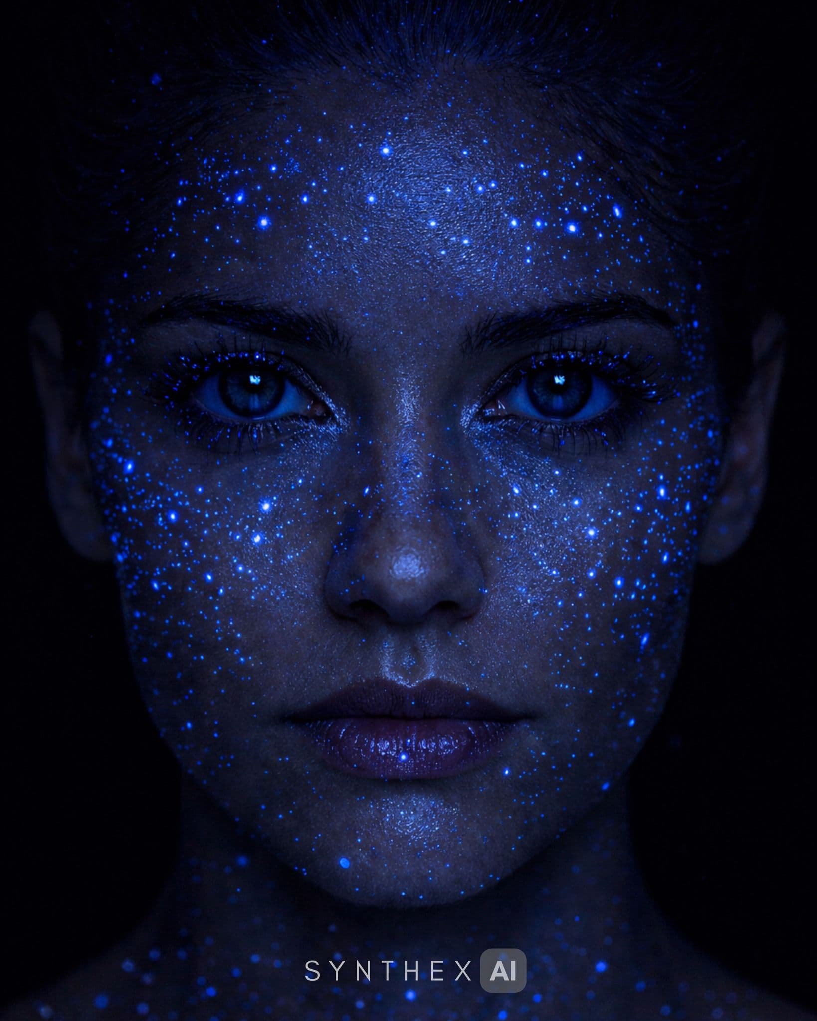 Generate Fluorescent Dust Beauty Portraits