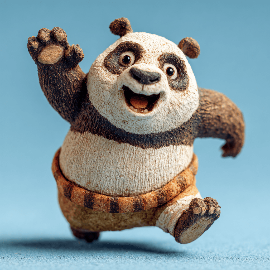Whimsical Clay Panda Stop Motion Character