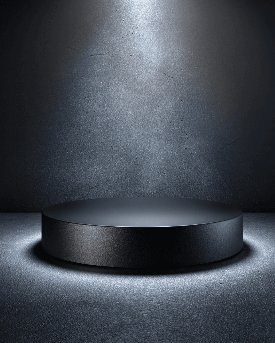 Seamless Matte Black Podium Product Surface Photo