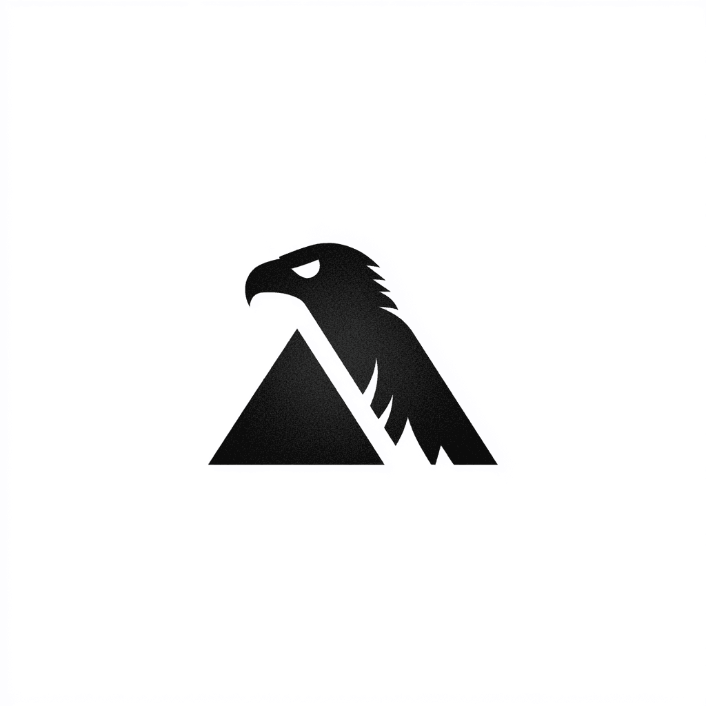 Negative Space Eagle and Mountain Peak Logo
