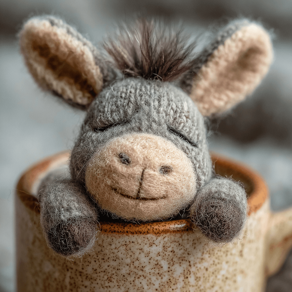 Cinematic Macro Photograph of Tiny Donkey