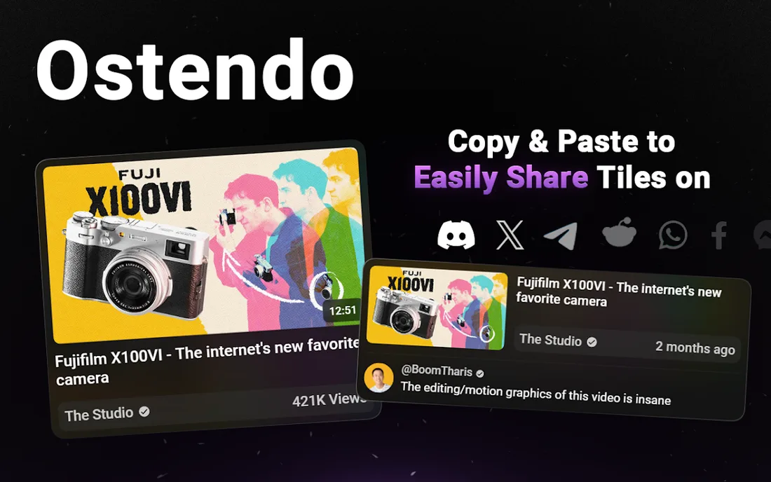 Ostendo – Capture Beautiful YouTube Screenshots: official promotional screenshot