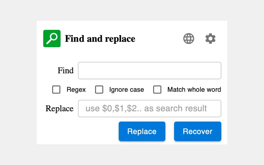 Find and replace: official promotional screenshot